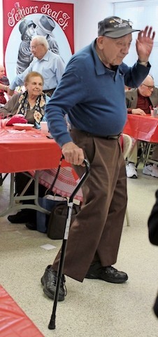 Charlie Franza enjoyed one of his favorite pastimes, dancing, at the Salisbury/East Meadow Senior Center’s Valentine’s Day celebration last February.