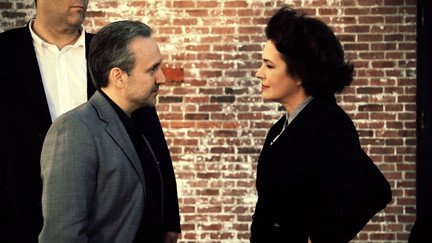 Fred Carpenter’s
“Send No Flowers” features Russ Camarda (above left) and Sean Young as a Mafia princess.